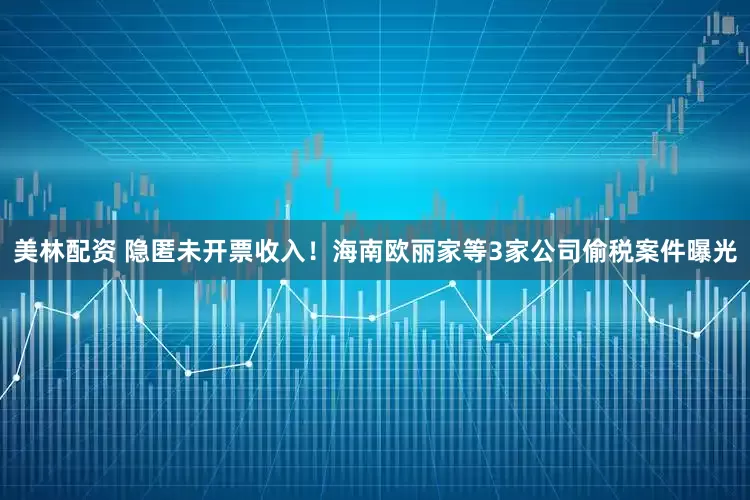 美林配资 隐匿未开票收入！海南欧丽家等3家公司偷税案件曝光