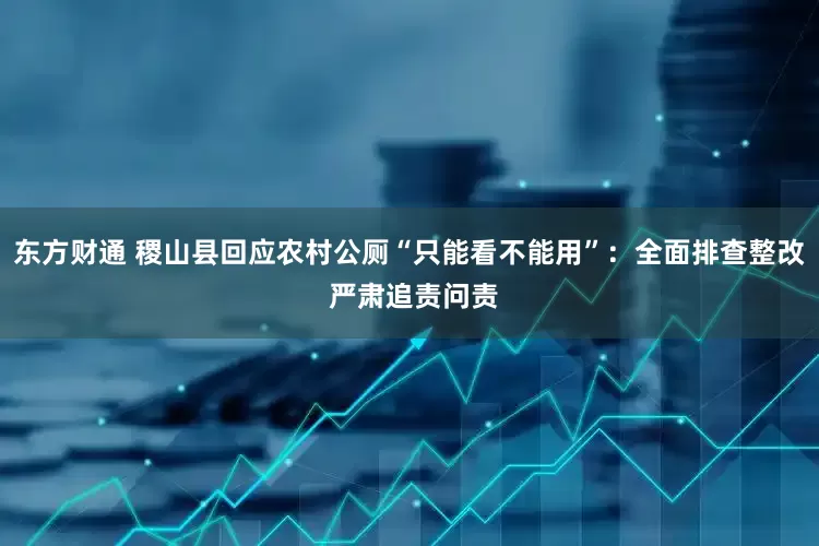 东方财通 稷山县回应农村公厕“只能看不能用”：全面排查整改 严肃追责问责